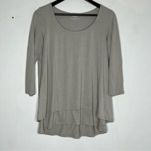PureJill J Jill Elliptical Layered Top Grey Size Small Flowy Scoopneck